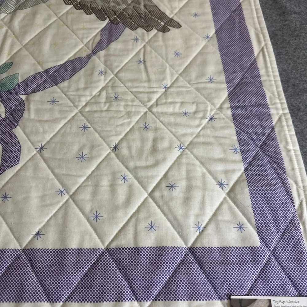 Handmade Baby Quilt Crib Blanket White Purple Mother‎ Goose